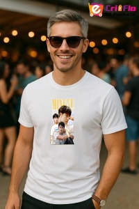 Tricou barbat Kpop cu trupa MINGYU music Coreean 270 - Img 4