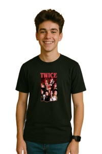 Tricou barbat Kpop cu trupa TWICE 15 music Coreean 296 - Img 3