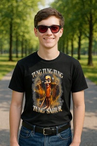 Tricou Barbat Tralalero Tralala cu personajul Brainrot Humor Gen Z - Img 2