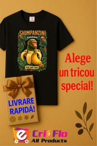 Tricou Barbat Tralalero Tralala cu personajul Shimpanzini Bananini Italian Brainrot Chimpanzee and Banana - Img 6