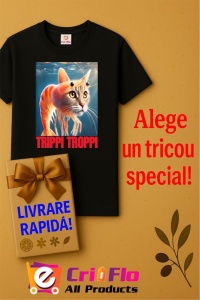 Tricou Barbat Tralalero Tralala cu personajul Trippi Troppi - Italian Brainrot Meme - Img 6