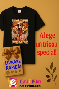 Tricou Barbat Tralalero Tralala cu personajul Tung Tung Tung Sahur Funny Meme Brainrot Humor Gen Z - Img 7