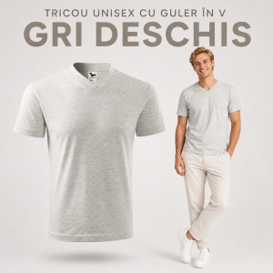 Tricou Bărbat Unisex Malfini 102 cu Guler în V, 100% Bumbac, 160 g/m², Mărimi XS–3XL - Img 15