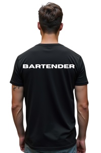 Tricou barbati - BARTENDER - bar, servicii, profesionist, cocktailuri, social, trendy, interacțiune, băuturi, ambiantă, pasiune