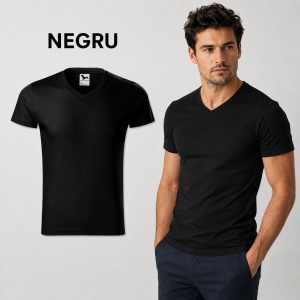 Tricou Bărbați cu Guler în V, 100% Bumbac, Slim Fit, 180 g/m², 14 Culori, Mărimi S–3XL - Img 26