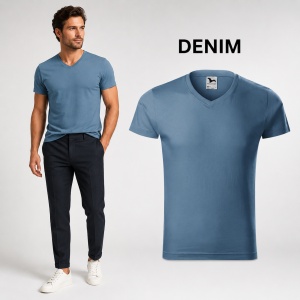 Tricou Bărbați Malfini 146 cu Guler în V, Premium, 100% Bumbac, Slim Fit, 180 g/m², S 3XL, 14 Culori - Img 13
