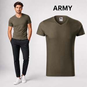 Tricou Bărbați Malfini 146 cu Guler în V, Premium, 100% Bumbac, Slim Fit, 180 g/m², S 3XL, 14 Culori - Img 21