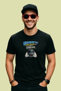 Tricou Barbatii Adevarati Conduc Volvo Camion V1, din bumbac 100%, tricou negru Barbat - Img 2
