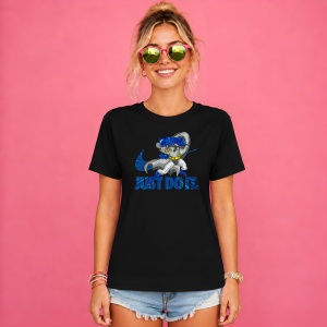 Tricou Batman Caped Crusader Urban Blue Typography Dark Knight, din bumbac 100%, tricou negru, Copii | Dama | Barbat - Img 2