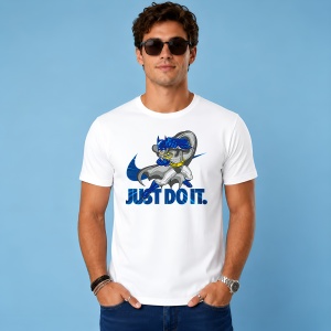 Tricou Batman Caped Crusader Urban Blue Typography Dark Knight, din bumbac 100% Copii | Dama | Barbat - Img 2