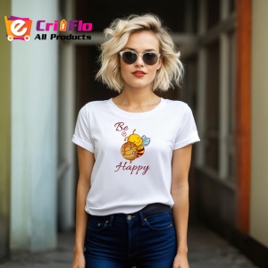 Tricou Be Happy Albina Vesela Ilustratie, din bumbac 100% , tricou alb pentru Copii | Dama | Barbat - Img 8