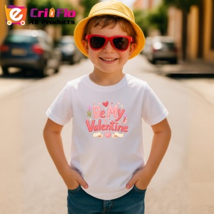 Tricou Be My Valentine Iepuras Dragut Roz, din bumbac 100% , tricou alb pentru Copii | Dama | Barbat - Img 4