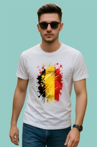 Tricou Belgium Steag Splash Art, Copii | Dama | Barbat - Img 2
