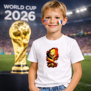 Tricou Belgium World Cup Fifa 2026, din bumbac 100%, tricou alb, Copii | Dama | Barbat - Img 5