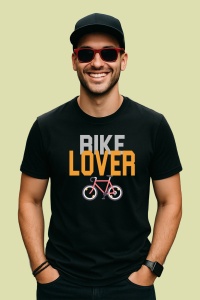 Tricou Bike Lover, din bumbac 100%, tricou negru, Dama | Barbat - Img 2