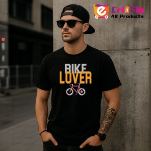 Tricou Bike Lover, din bumbac 100%, tricou negru, Dama | Barbat