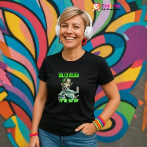 Tricou Billie Eilish - I'm the Bad Guy, muzica Hip-Hop / Pop, Dama | Barbat | Copii, Culoare Negru - Img 13