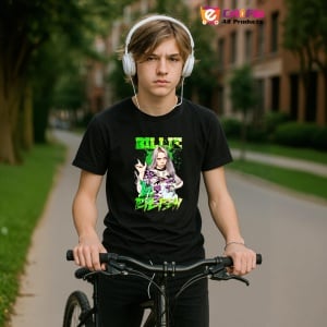 Tricou Billie Eilish - Neon Look, muzica Hip-Hop, Dama | Barbat | Copii, Culoare Negru - Img 10