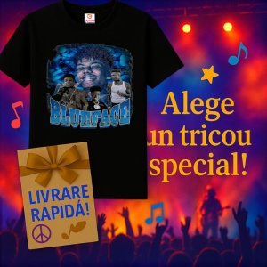 Tricou Blueface - White Duo, muzica Pop / R&B / Reggae, Dama | Barbat | Copii, Culoare Negru - Img 11