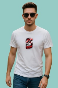 Tricou Born To Win Motociclist Viteza Design Sportiv, din bumbac 100% , tricou alb pentru Copii | Dama | Barbat - Img 3