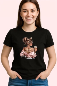 Tricou Boss girl powerful woman in the making, boss girl femeie puternica in devenire, Copii | Dama | Barbat , tricou negru - Img 3