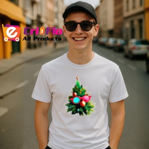 Tricou Brad decorat stil minimalist cu globuri colorate Copii | Dama | Barbat - Img 5