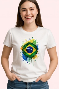 Tricou Brazil Steag Splash Art, Copii | Dama | Barbat - Img 4