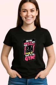 Tricou Breakup Come To The Gym Roz Gluma, Copii | Dama | Barbat, culoare negru - Img 3