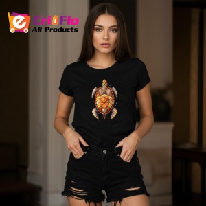 Tricou Broasca Testoasa Geometrie Maronie, Copii | Dama | Barbat, culoare negru - Img 10