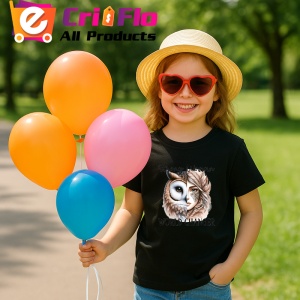 Tricou Bufnita si femeie cu pene mesaj motivational world changer Copii | Dama | Barbat, negru - Img 8