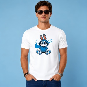 Tricou Bugs Bunny Blue Hoodie Hypebeast Style Urban Streetwear, din bumbac 100% Copii | Dama | Barbat - Img 3