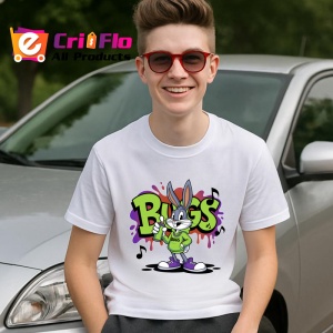 Tricou Bugs Bunny chill vibes cu hanorac verde Copii | Dama | Barbat Barbat - Img 12