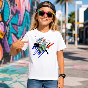 Tricou Bugs Bunny Fast Run Street Motivation Graphic, din bumbac 100% Copii | Dama | Barbat - Img 4