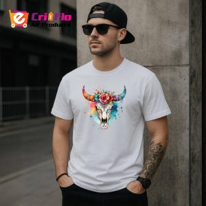 Tricou bull skull floral crown, craniu taur cu coroana florala, Copii | Dama | Barbat