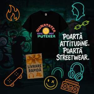 Tricou Bunatatea este puterea mea Negru, Copii | Dama | Barbat - Img 5