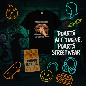 Tricou Buze enjoy personal time Negru, Copii | Dama | Barbat - Img 12