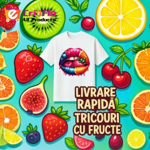 Tricou Buze femeie bordo cu trandafir rosu, Lip gloss, Copii | Dama - Img 12