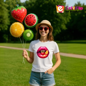 Tricou Buze femeie zmeura si portocala, Lip gloss, Copii | Dama - Img 5