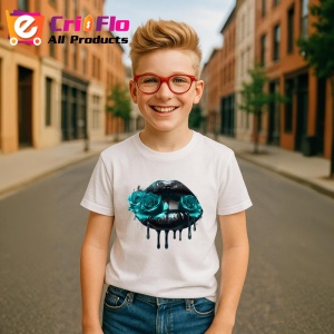 Tricou Buze negre cu trandafiri rosii luciosi, Lip gloss, Copii | Dama - Img 17