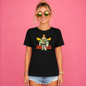 Tricou Buzz Lightyear Toy Story Logo Topit Urban Street Fashion, din bumbac 100%, tricou negru, Copii | Dama | Barbat - Img 2