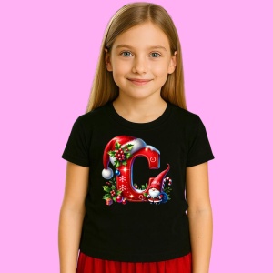 Tricou C Litere Craciun Cu Spiridus Si Caciula Mos, din bumbac 100% Copii | Dama | Barbat - Img 3