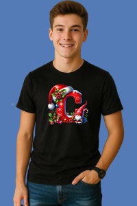 Tricou C Litere Craciun Cu Spiridus Si Caciula Mos, din bumbac 100% Copii | Dama | Barbat - Img 2