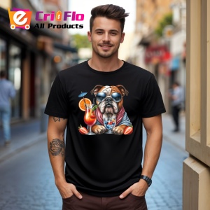 Tricou Caine bulldog englez cocktail portocala pahar vara, Copii | Dama | Barbat , tricou negru - Img 10