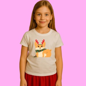 Tricou Caine Cu Esarfa Verde Rosie, din bumbac 100%, tricou alb, Copii | Dama | Barbat