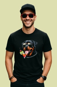 Tricou Caine rottweiler ochelari cocktail rosu verde, Copii | Dama | Barbat , tricou negru - Img 4