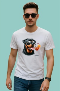 Tricou caine rottweiler vara ochelari cocktail portocala, Copii | Dama | Barbat - Img 2