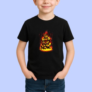Tricou Calories Are Burning Right Now, Copii | Dama | Barbat, culoare negru - Img 3