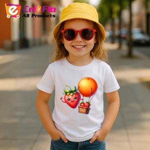 Tricou Capsuna amuzanta de vara cu balonul cu aer, Fructe, Copii | Dama - Img 4