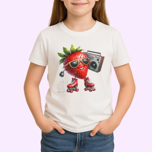 Tricou Capsuna amuzanta de vara party pe role, Fructe, Copii | Dama