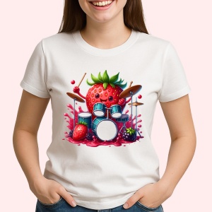 Tricou Capsuna amuzanta de vara tobosar, Fructe, Copii | Dama - Img 2